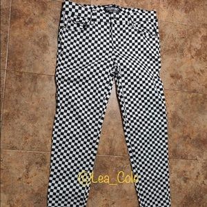 Tripp NYC HT CHECKERED HI-RISE SUPER SKINNY JEANS